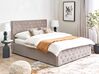 Zamatová posteľ s úložným priestorom 140 x 200 cm sivobéžová AMIENS_914330