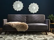 Sofa rozkładana dla 3 osób SENJA Welur Szary_1151232