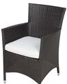 Conjunto de 2 sillas de jardín de ratán marrón oscuro/blanco crema ITALY_727411