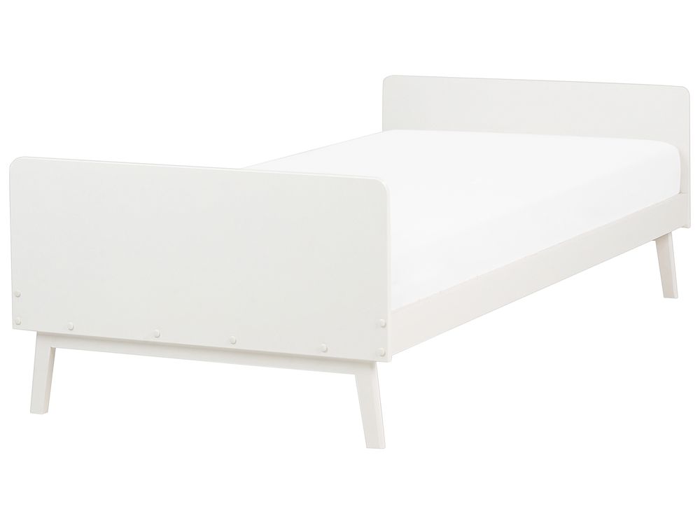 Cama Madera de pino BONNAC 90 x 200 cm Blanco