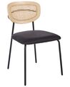 Set of 2 Fabric Dining Chairs Black MAYETTA_931881