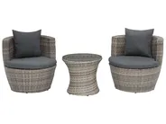 Set bistrot con cuscini CAPRI Rattan sintetico (PE) Grigio_737829