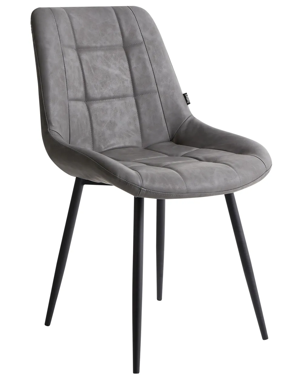 Set of 2 Dining Chairs MELROSE Faux Leather Grey_967197