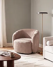 Swivel Armchair TORE Swivel Fabric Taupe_1165522