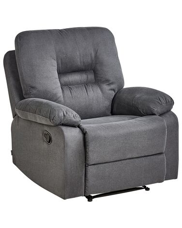 Fabric Manual Recliner Chair Grey BERGEN II