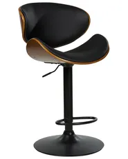 Set of 2 Bar Chairs ROTTERDAM II Swivel Faux Leather Black_953406