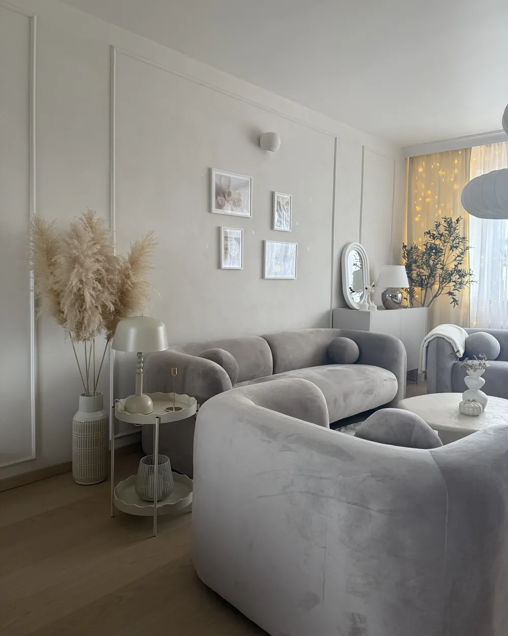 Living Room Set Seater LEIREN Velvet Taupe