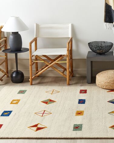 Wool Gabbeh Area Rug 160 x 230 cm Beige MISINLI