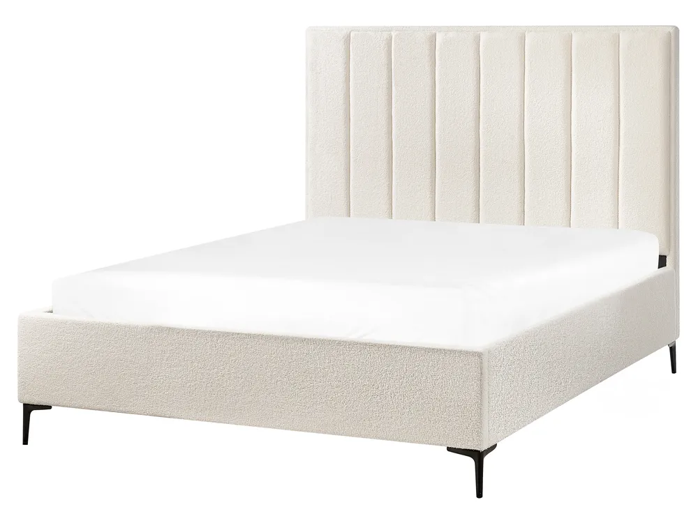 Ottoman Bed SEZANNE Boucle Off-White 160 x 200 cm (EU King Size)_939773