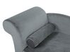 Chaiselongue Samtstoff hellgrau linksseitig LUIRO_768769