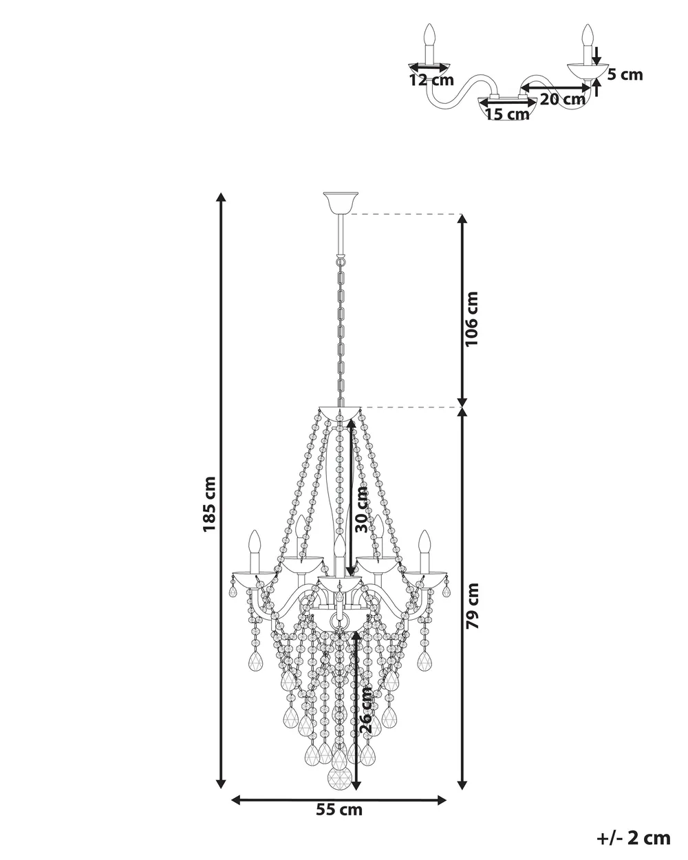 Chandelier LOCONE Crystal Silver_807506