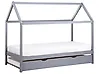 Kids Trundle Bed Pine Wood CRILLON 90 x 200 cm (EU Single) Grey
