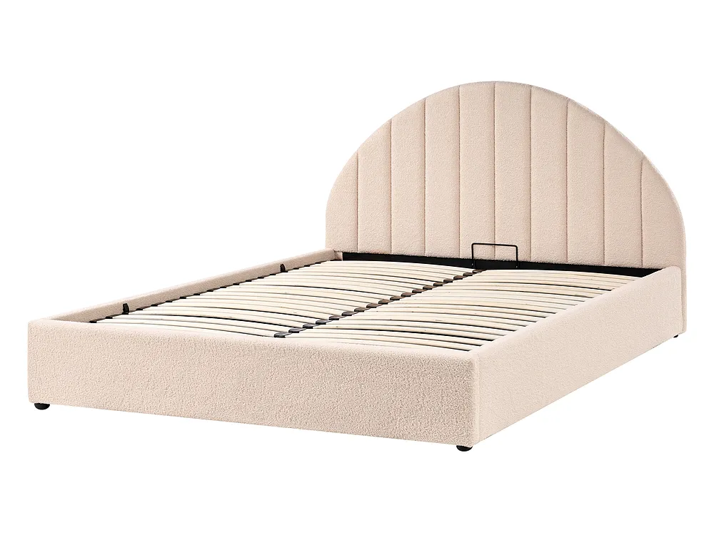 Ottoman Bed CHADENET Boucle Light Beige 140 x 200 cm (EU Double)_1151058