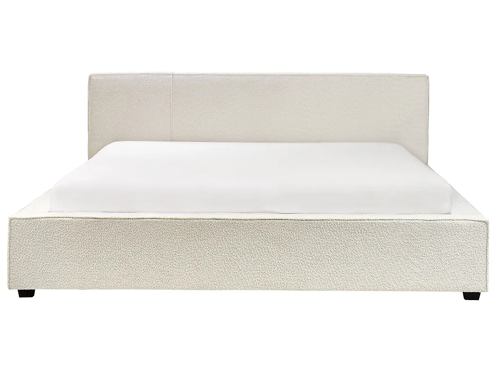 Cama Bouclé MIRANDE 180 x 200 cm Blanco crema_1183980