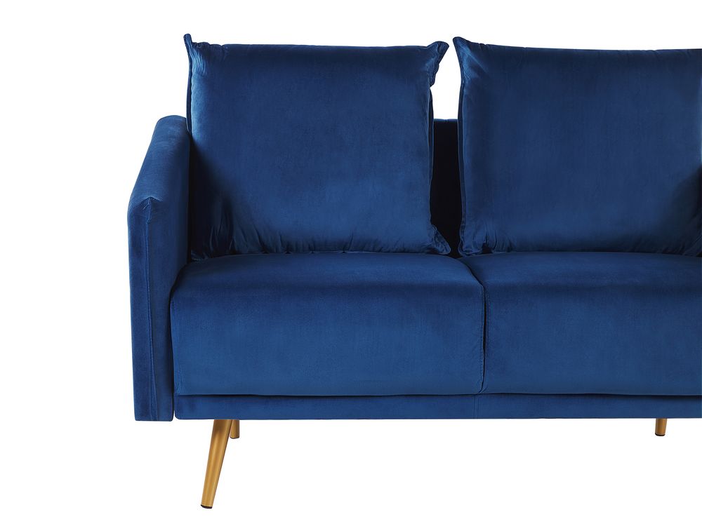 Navy velour sofa discount