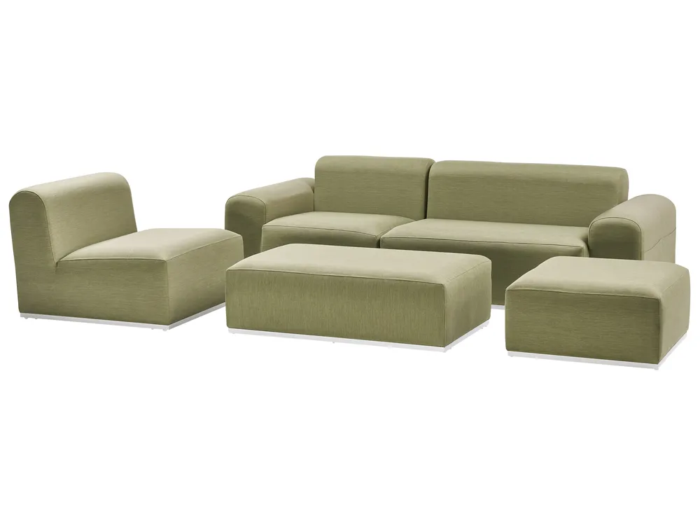 Garden Sofa with Ottoman 7 Seater BATTIFOLLO Modular Olive Green_933604
