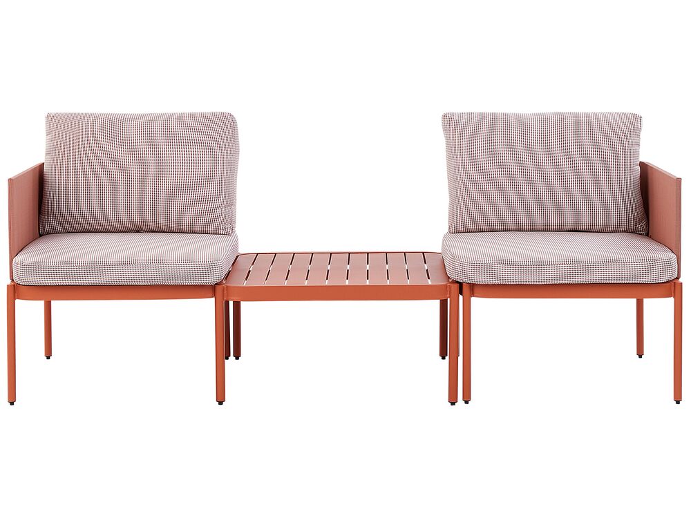 Garden Lounge Set with Table 2 Seater TERRACINA Metal Orange