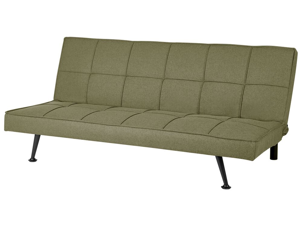 Fabric Sofa Bed Olive Green HASLE Beliani