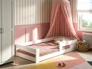 Kids Bed Pine Wood PRIMELLES 90 x 200 cm (EU Single) White_1051179