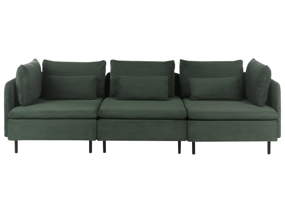 Modular Sofa 3 Seater EGERIS Corduroy Dark Green_1067081