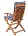 Set of 2 Garden Folding Chairs with Blue Cushions MAUI_755763
