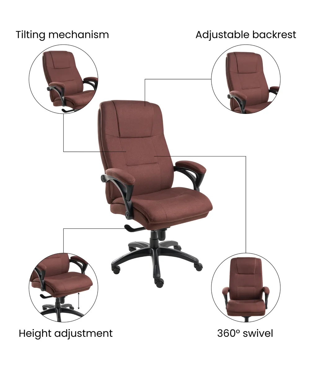 Executive Chair MAGNUS Linen Brown_1071102