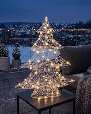 Dekoracja ogrodowa LED BLONDUOS 60 cm Choinka Srebrny_1015672