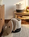 Set of 2 Baskets SILOPI Cotton White/ Dark Grey