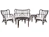 Conjunto de jardín con mesa 4 plazas BRINDISI Ratán Marrón oscuro