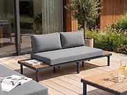 Garden Sofa 2 Seater FIVIZZANO Acacia Wood Dark Grey_1159489