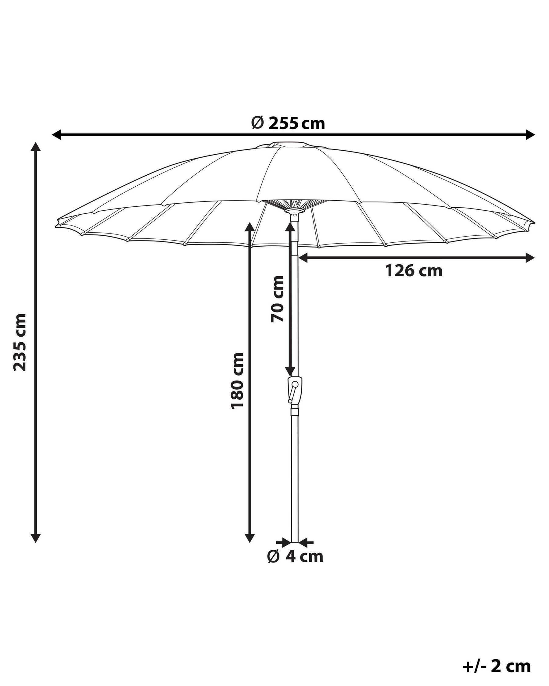 Garden Market Parasol ⌀ 2.55 m Dark Red BAIA_829155