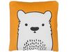 Lot de 2 coussins avec motif ours 45 x 45 cm orange et blanc WARANASI_801118