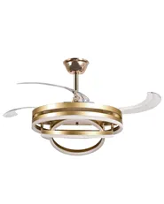Ceiling Fan with Light AUCILLA with Remote LED Gold_1125709