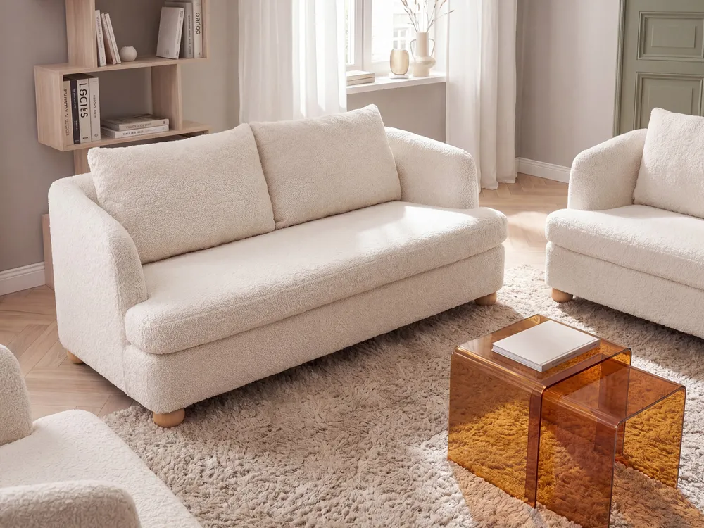 Living Room Set 6 Seater RATTVIK Boucle Off-White_1066729
