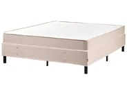 Divan Bed without Headboard Fabric COUNTESS 160 x 200 cm (EU King Size) Beige_1057610