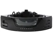 Wanna narożna z hydromasażem LED MARTINICA 198 x 144 cm Czarny_763725