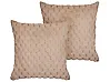 Set of 2 Decorative Cushions PURSLANE 43 x 43 cm Faux Fur Beige Geometric Pattern