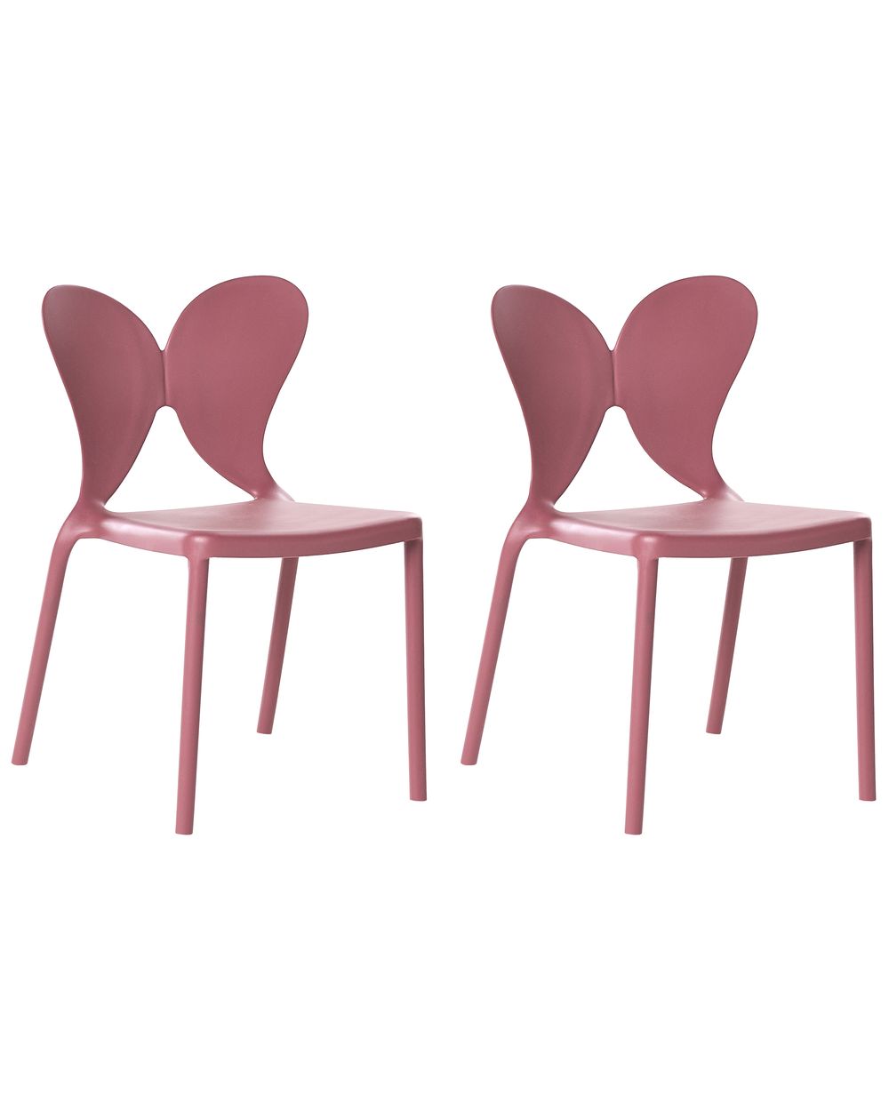 Set of 2 Garden Chairs LARISSA Stacking Pink