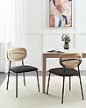 Conjunto de 2 sillas de comedor MAYETTA Ratán Negro