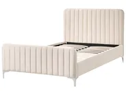 Bed Velvet LUNAN 120 x 200 cm (EU Small Double) Light Beige_1025675