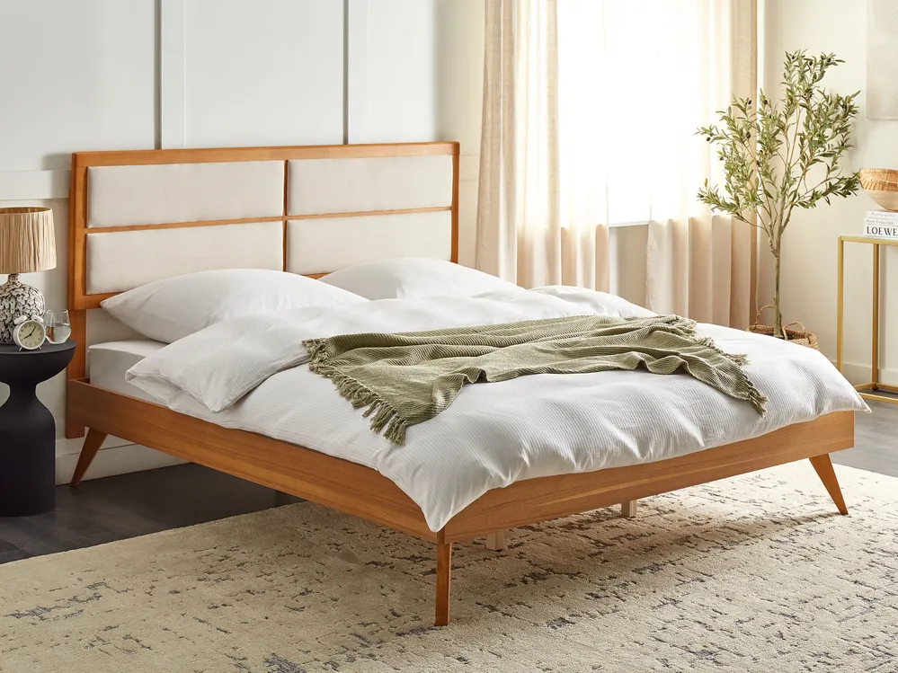 Pat dublu lemn deschis POISSY Diverse dimensiuni