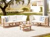 5 Seater Bamboo Garden Sofa Set with Coffee Table Off-White CERRETO_909579