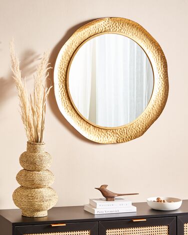 Round Wall Mirror ⌀ 68 cm Gold MERCY