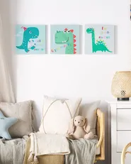 Zestaw 3 obrazów na płótnie BINGUI 30 x 30 cm Motyw dziecięcy Kolorowy_784836