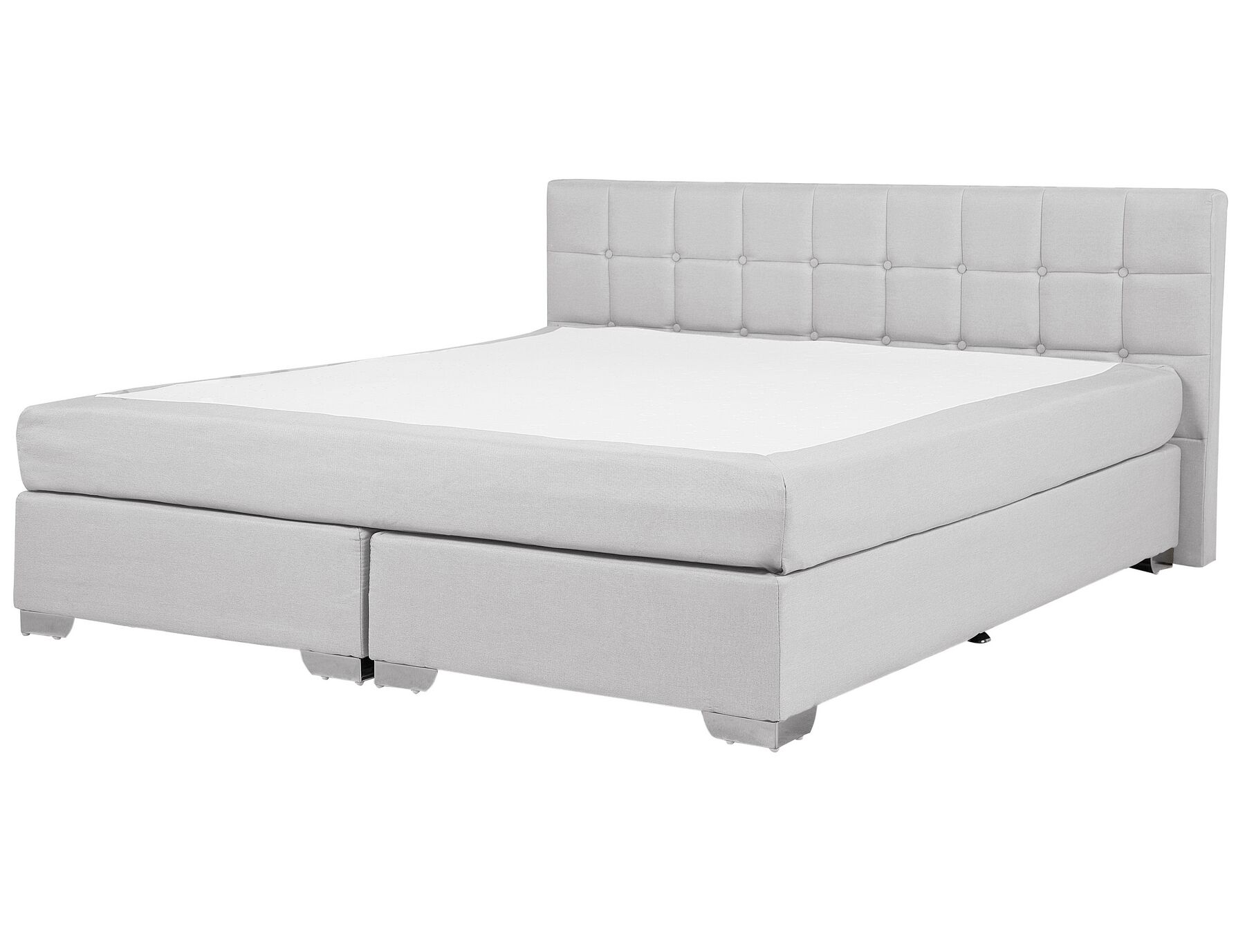 Fabric EU Super King Size Divan Bed Light Grey ADMIRAL_678601
