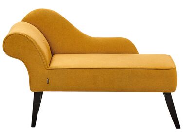 Chaise longue de tela mostaza izquierdo BIARRITZ