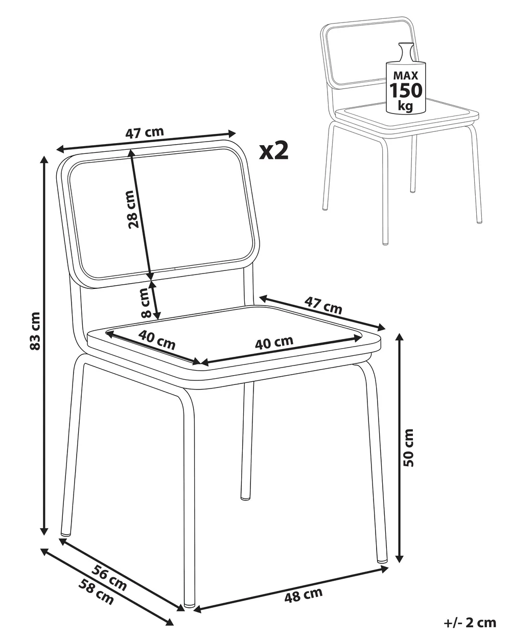 Set di 2 sedie da pranzo CORVALLIS Rattan sintetico (PE) Marrone chiaro_1061976