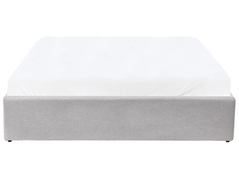 Ottoman Bed without Headboard DINAN Fabric Light Grey 160 x 200 cm (EU King Size)_903731