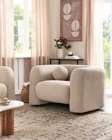 Boucle Armchair Beige LEIREN