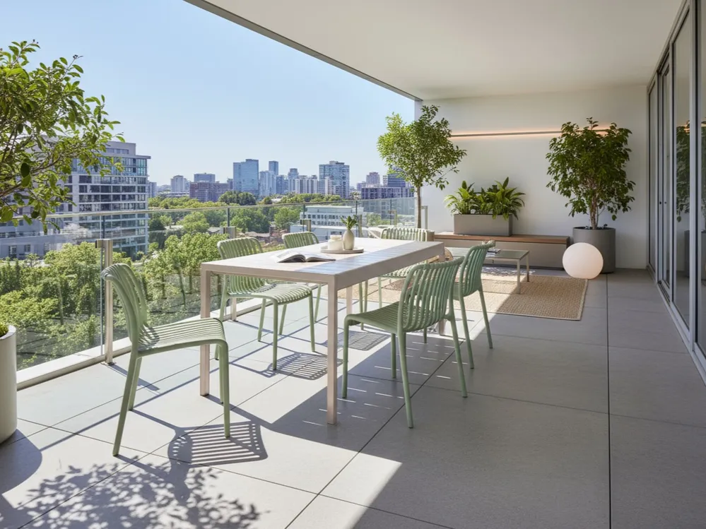 Garden Dining Table BARTICA 154 cm 84 cm Beige_1017066
